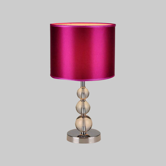 Syrma - Purple Cylinder Shaded Table Light: Elegant Nightstand Lamp