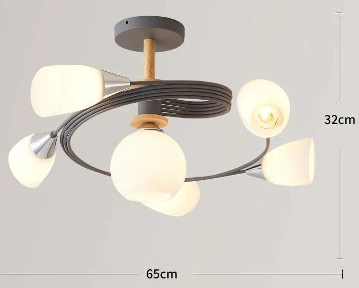 Modern Simple Wooden Glass Macaroon Chandelier Bedroom Living Room Hotel Lobby Personalized