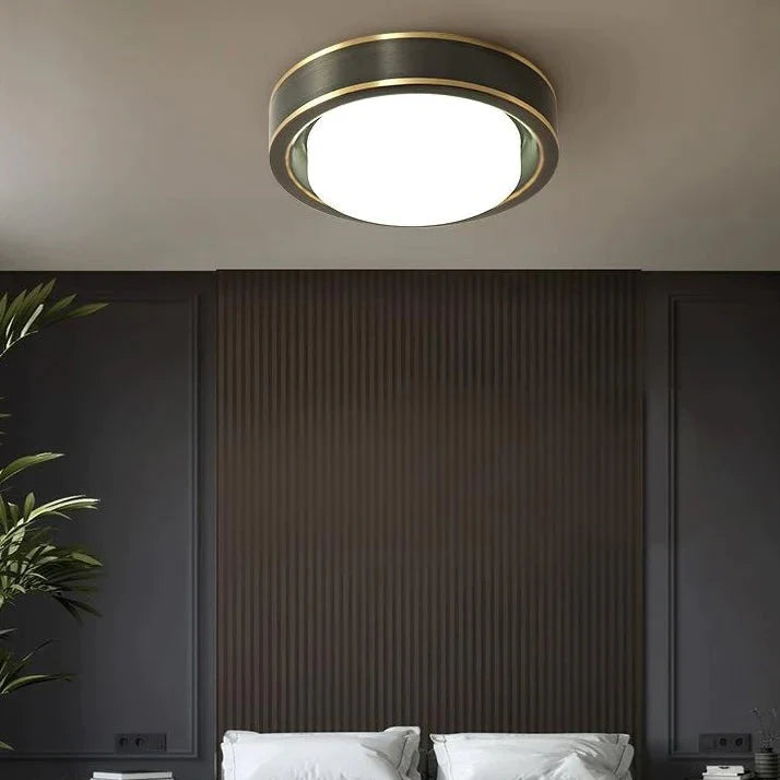 Simple Modern Room Living Black Copper Ceiling Lamp