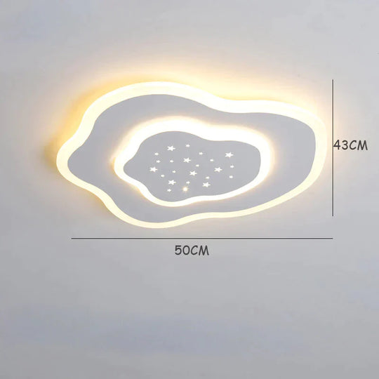 Creative Cloud Stars Ceiling Lamp Bedroom Room Modern Simple And Warm White / Light Dia50Cm