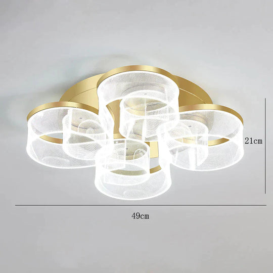 Living Room Ceiling Lamp Modern Simple Household Atmosphere Led Creative Flower Bedroom Gold / 4