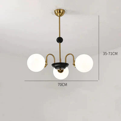 Wrought Iron Medieval Light Luxury Magic Bean Lamp Nordic Glass Chandelier Bedroom Living Room