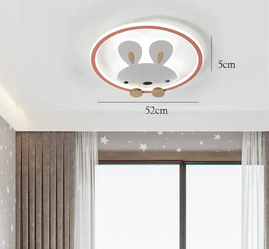 Light In The Bedroom Simple Modern Creative Cartoon Bunny Princess Room Lamp Led Ceiling Pink /