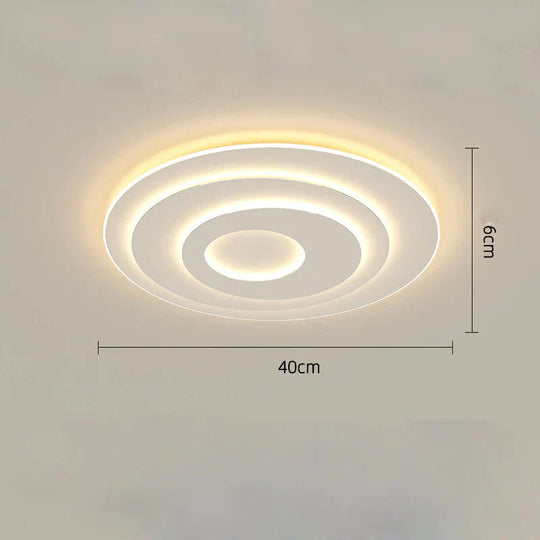 Living Room Simple Circular Modern Led Atmosphere Household Nordic Bedroom Hall Ceiling Lamp White