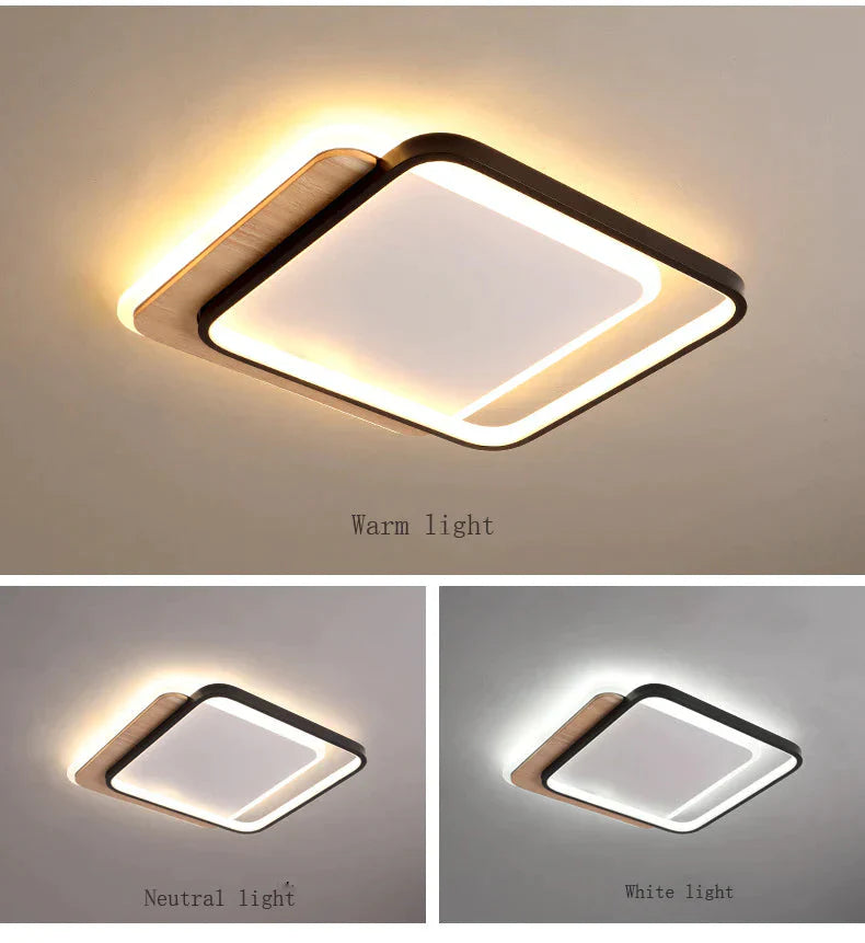 Ceiling Lamp Bedroom Creative Square Modern Simple Study Household Warm Romantic Room