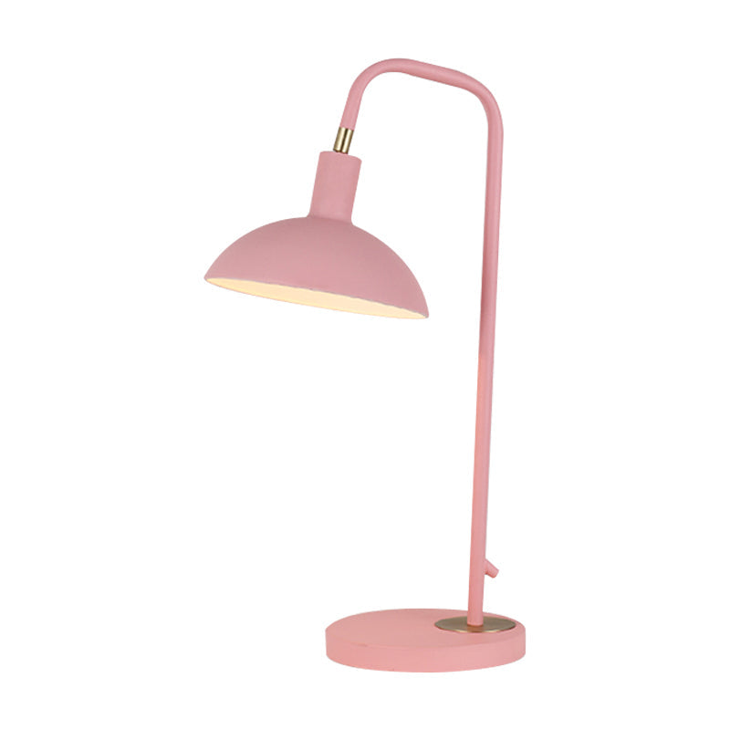 Zoé - Nordic Metallic Dome Shade Nightstand Lamp 1 Bulb Pink/Yellow/Blue Table Light For Bedside