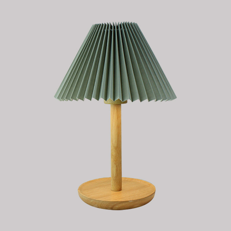 Francine - Folded Study Table Lamp With Wood Base Grey/White/Dark Gray