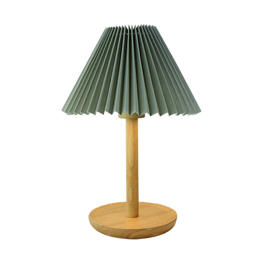 Francine - Folded Study Table Lamp With Wood Base Grey/White/Dark Gray