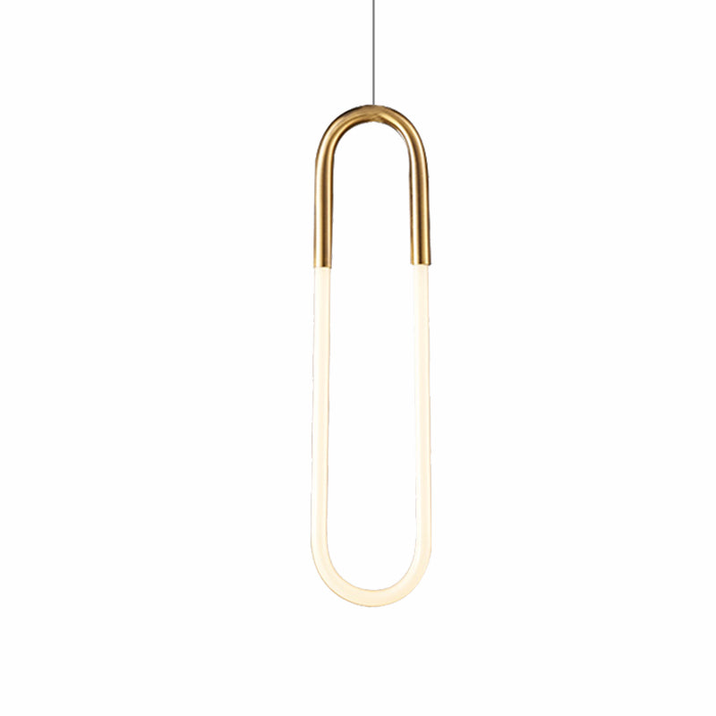 Maria - Oval Acrylic Drop Pendant Gold Hanging Ceiling Light