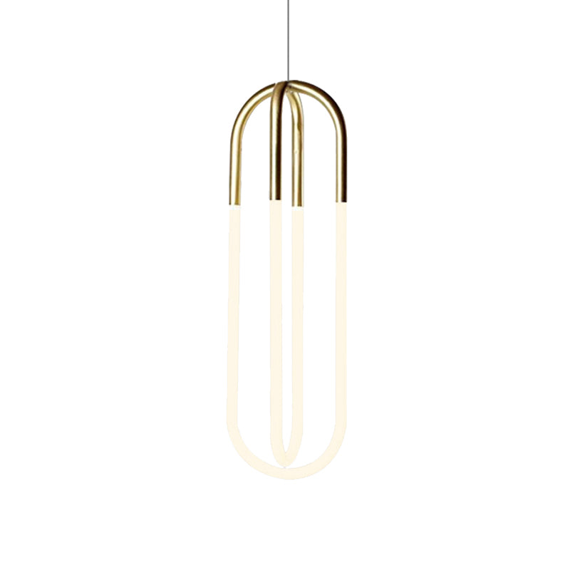 Maria - Oval Acrylic Drop Pendant Gold Hanging Ceiling Light