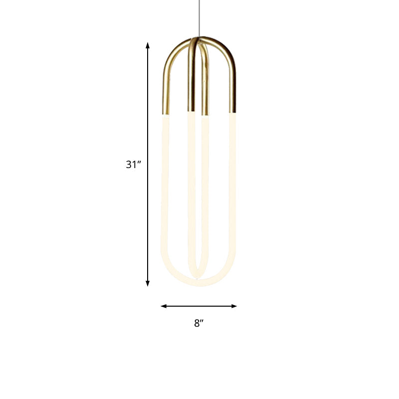 Maria - Oval Acrylic Drop Pendant Gold Hanging Ceiling Light