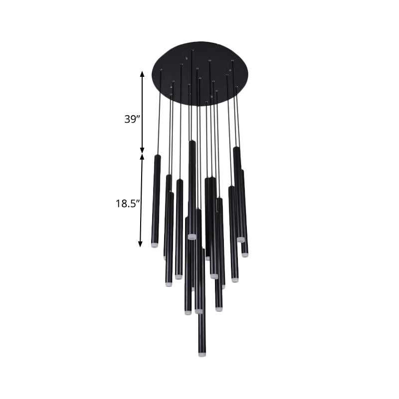Daisy - Black Pipe Pendant Lighting Modern 5/16 Lights Metal Cluster