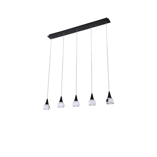 Ludovica - Cluster Conical Drop Pendant Modern Acrylic 5/6 - Light Black Hanging Ceiling Light For