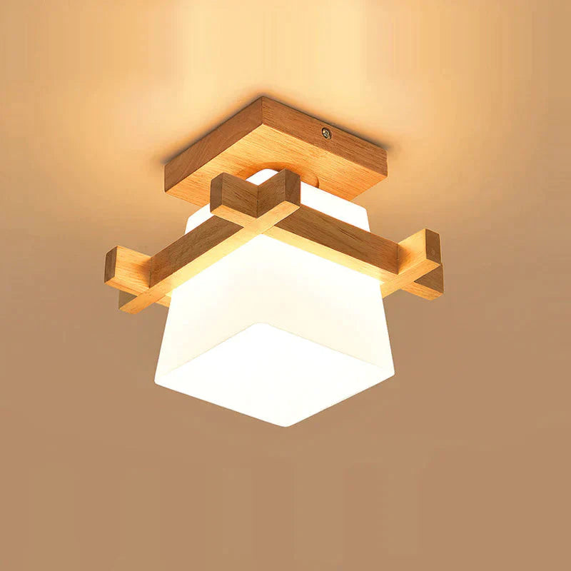 Solid Wood Aisle Lamp Simple Art Restaurant Corridor Porch Wooden Ceiling