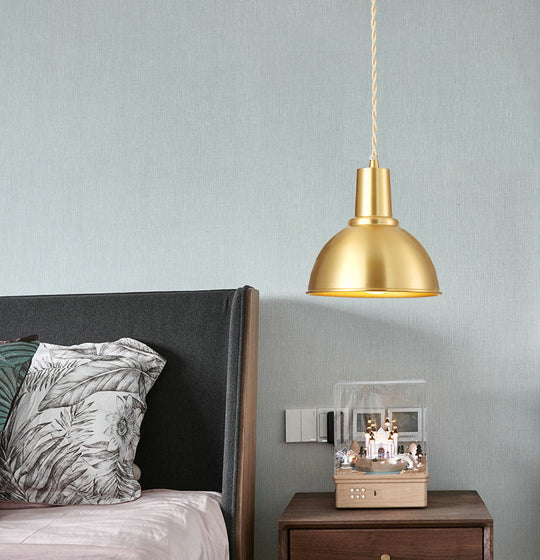 Golden Copper Chandelier At The Bedside Of Bedroom Pure Post - Modern Personality Lamp Bar Cafe