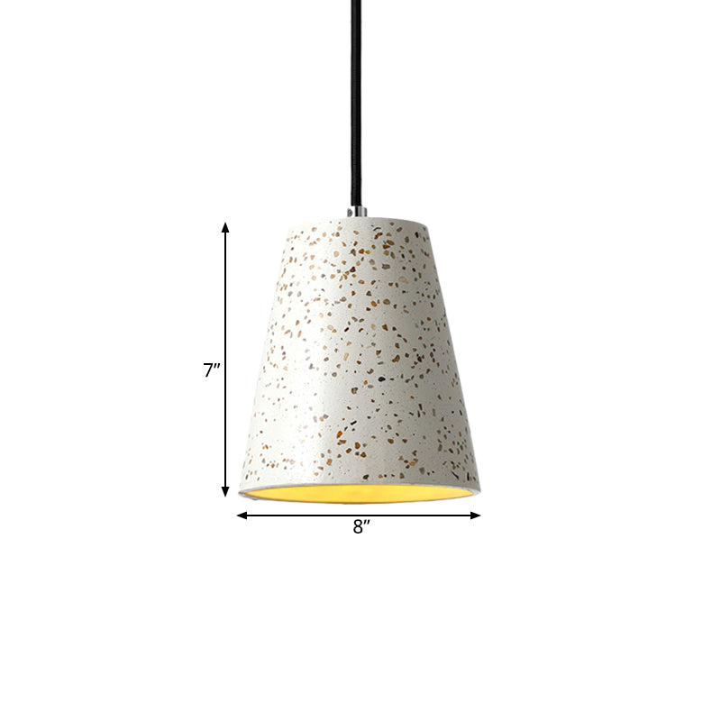 Louise - Sleek Concrete Cone Pendant Lighting Simplicity 1 Light Black/White/Brown Hanging