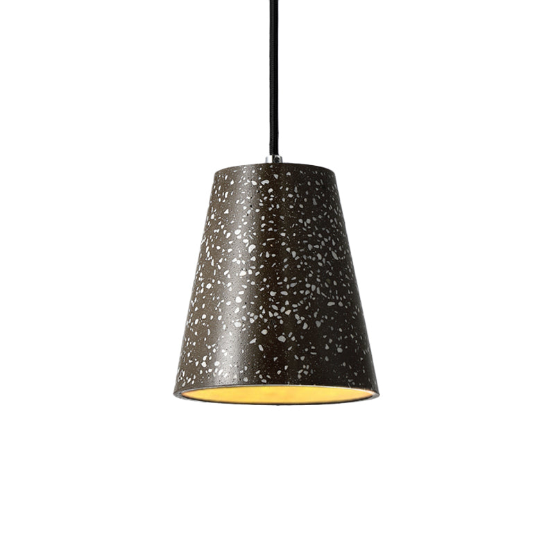 Louise - Sleek Concrete Cone Pendant Lighting Simplicity 1 Light Black/White/Brown Hanging