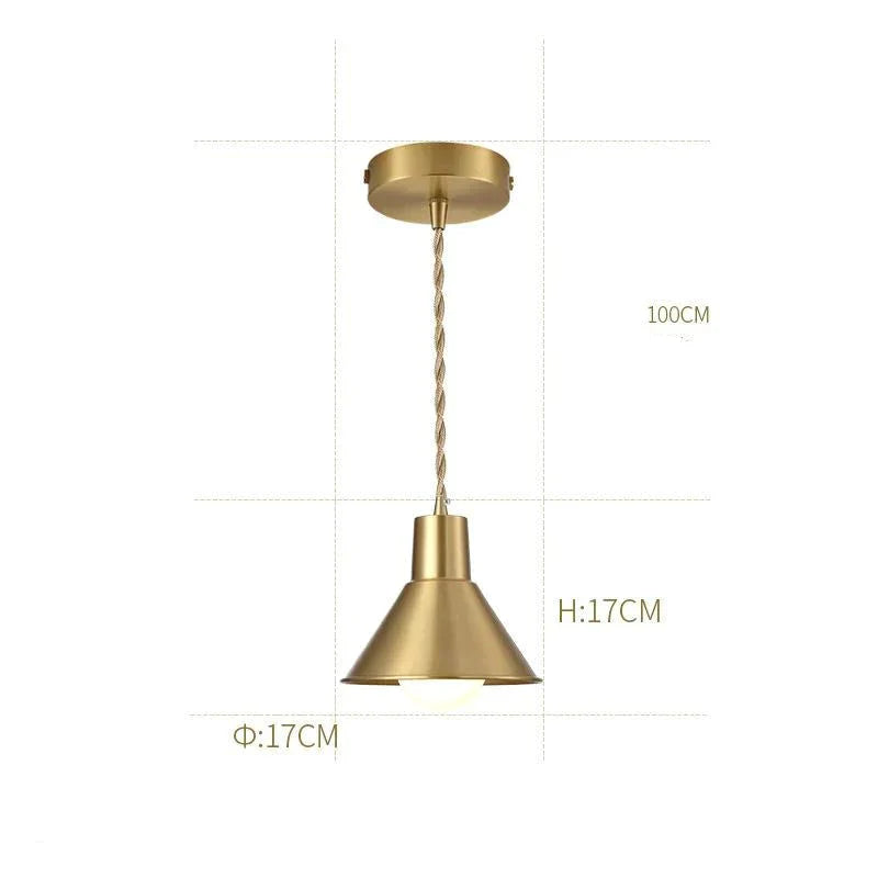 Golden Copper Chandelier At The Bedside Of Bedroom Pure Post - Modern Personality Lamp Bar Cafe