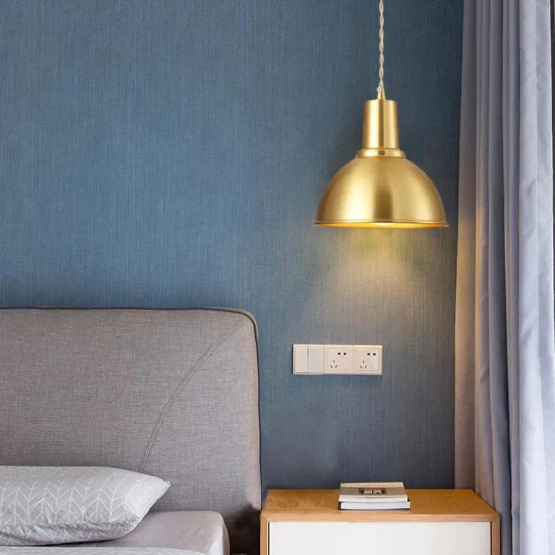 Golden Copper Chandelier At The Bedside Of Bedroom Pure Post - Modern Personality Lamp Bar Cafe