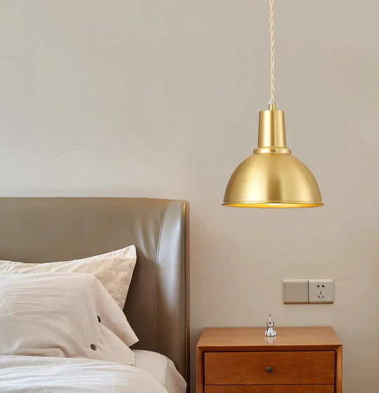 Golden Copper Chandelier At The Bedside Of Bedroom Pure Post - Modern Personality Lamp Bar Cafe