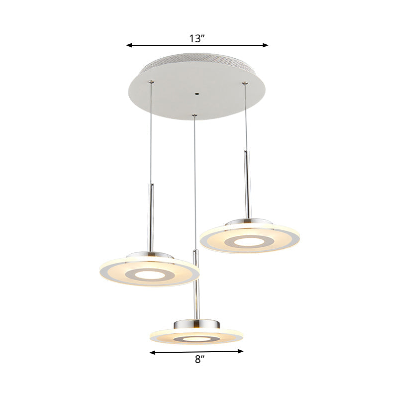 Nadã¨ge - Circular Acrylic Pendant Led Ceiling Light (Warm/White/Natural Light)