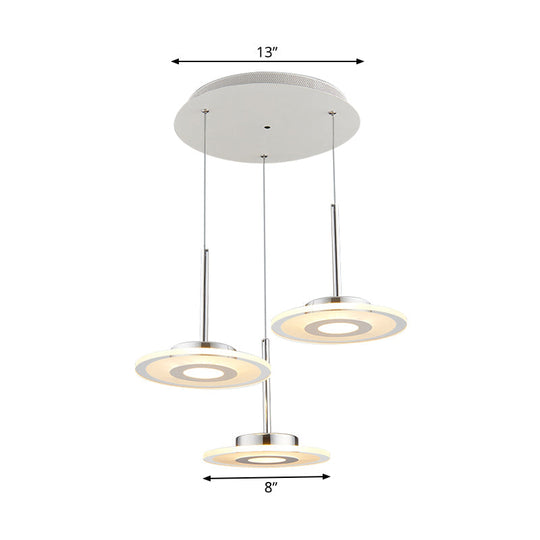 Nadã¨ge - Circular Acrylic Pendant Led Ceiling Light (Warm/White/Natural Light)