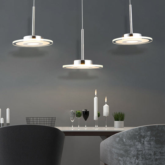 Nadã¨ge - Circular Acrylic Pendant Led Ceiling Light (Warm/White/Natural Light)