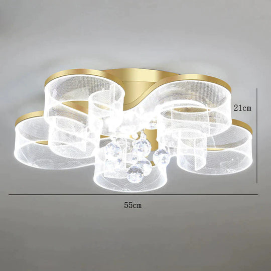 Living Room Ceiling Lamp Modern Simple Household Atmosphere Led Creative Flower Bedroom Gold / 5