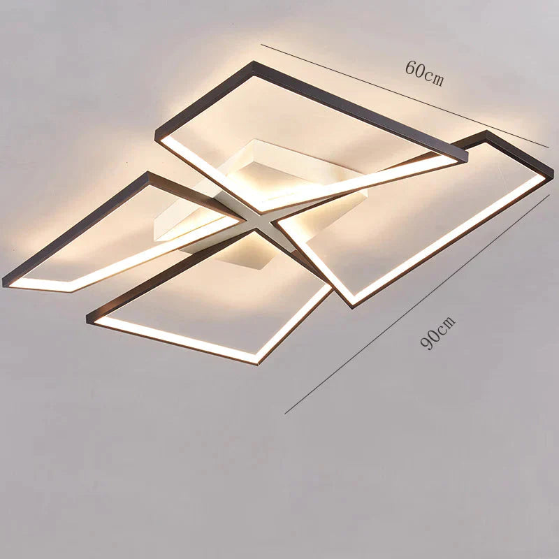 Living Room Ceiling Lamp Main Modern Simple Led Bedroom Black / A 4 Heads - L White Light