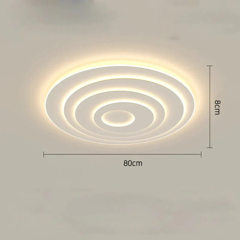 Living Room Simple Circular Modern Led Atmosphere Household Nordic Bedroom Hall Ceiling Lamp White