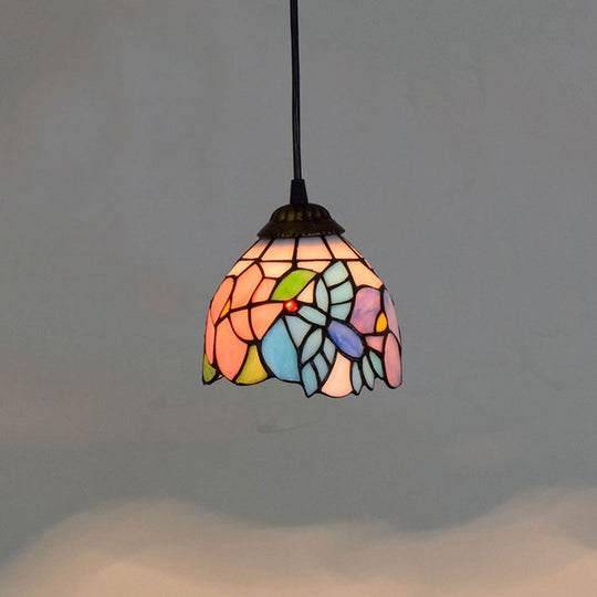Serenity - Tiffany Dragonfly Ceiling Pendant Lamp Stunning Stained Glass Dining Black / Bird 1