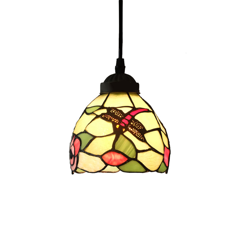 Serenity - Tiffany Dragonfly Ceiling Pendant Lamp Stunning Stained Glass Dining