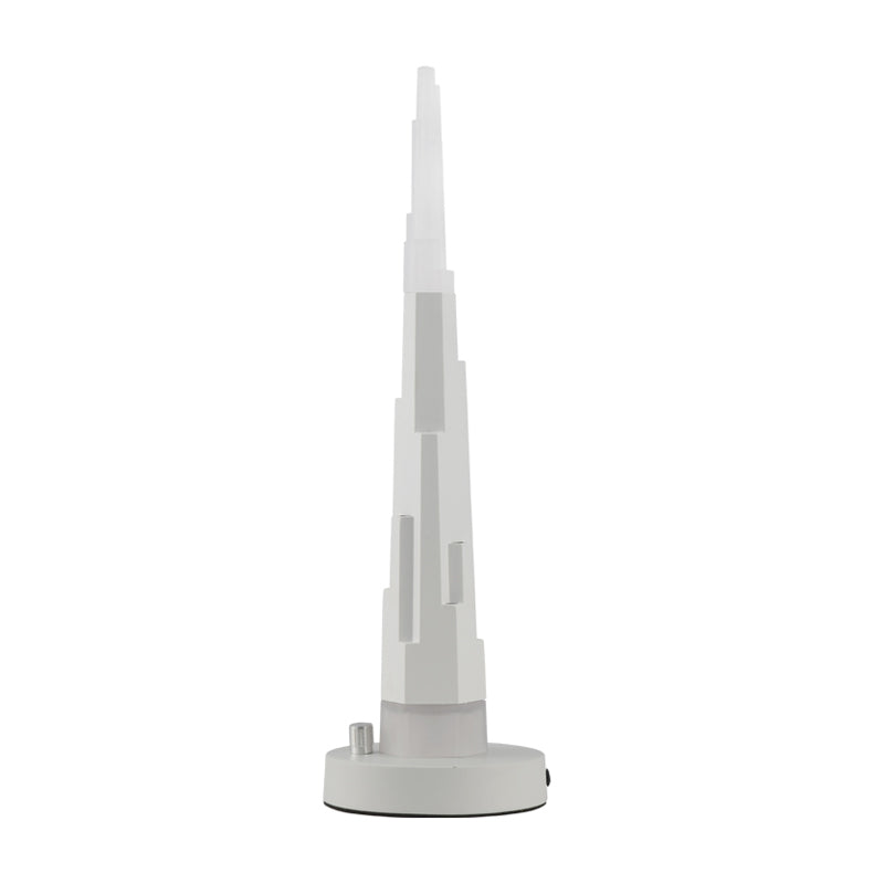 Lise - Modernism Acrylic Led Table Lamp Burj Tower Nightstand White/Gold
