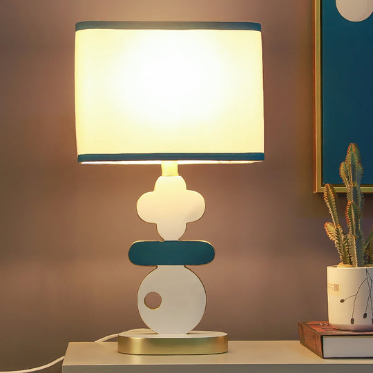 Giovanna - Modern Single Light Bedside Night Lamp Blue/Green Reading Task Lighting With Barrel