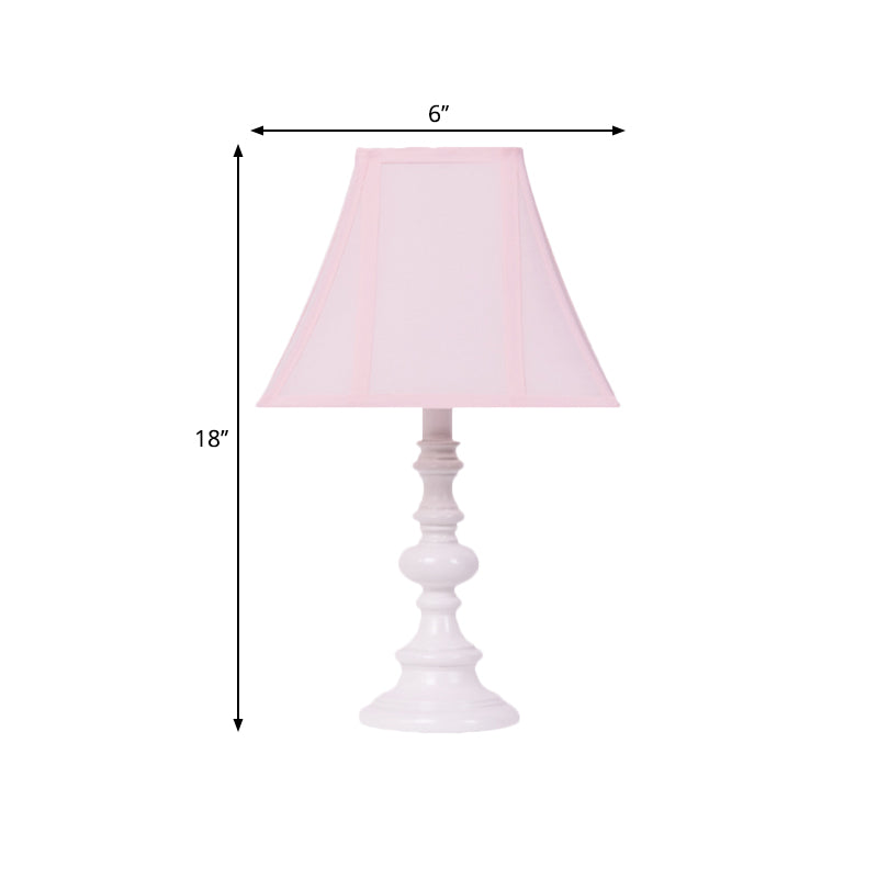 Emma - Pink Flared Sleeping Room Table Light Fabric 1 Head Minimalist Nightstand Lighting In