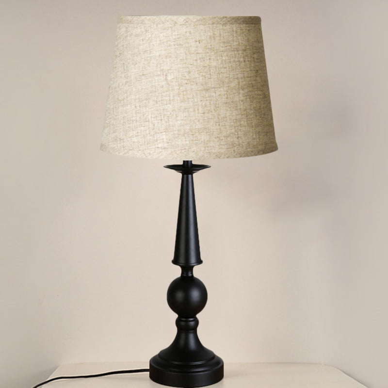 Valentina - Retro Style Black Fabric Shade Task Lighting Nightstand Lamp