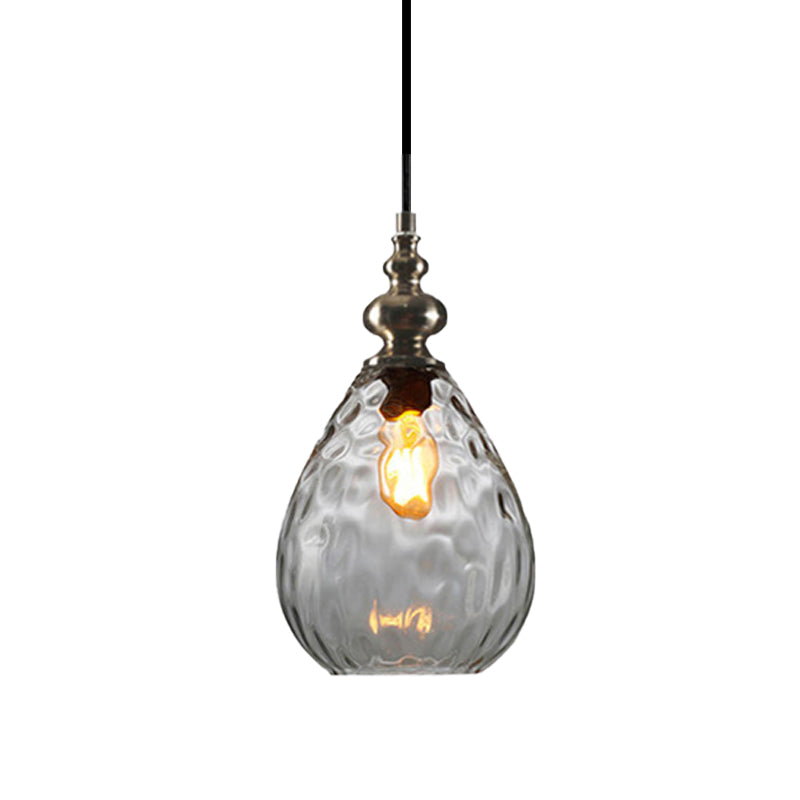 Nora - Contemporary Amber/Clear Dimple Glass Pendant Lamp 6/8 Wide Water