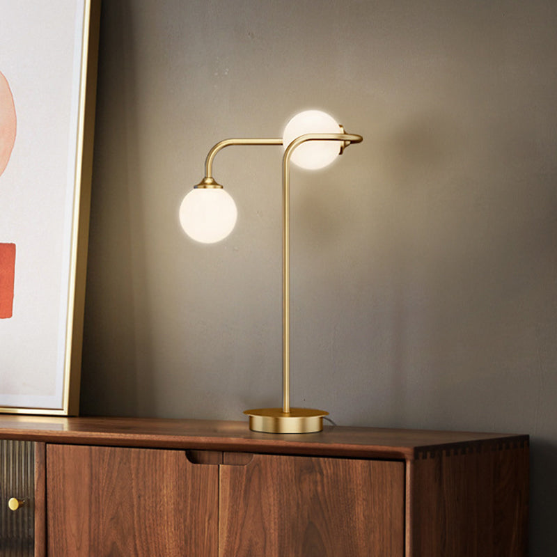 Reagan - Minimalist Gold Nightstand Lamp With Metal Arm