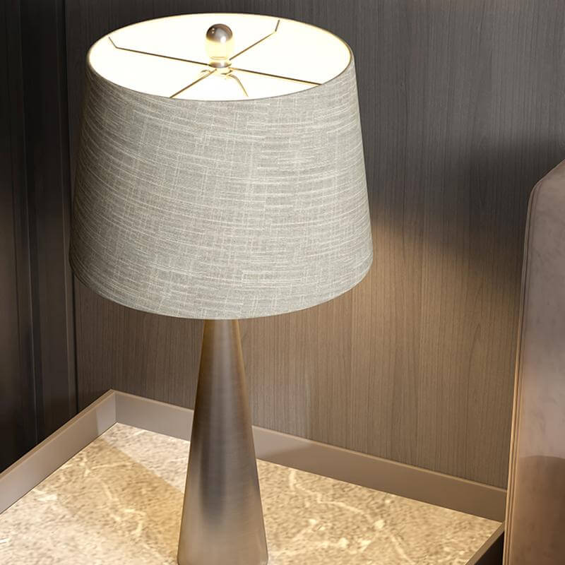 Federica - Silver 1 Bulb Bedroom Night Table Lighting Simple Nightstand Lamp With Tapered Drum