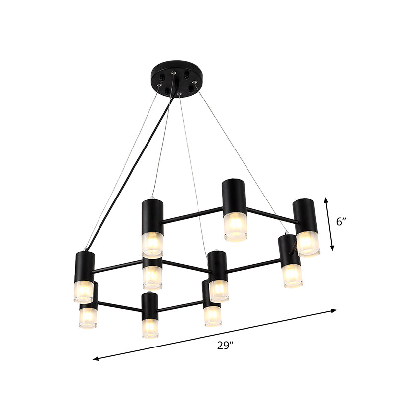 Clara - Honeycomb Modern Shaped Chandelier Metal Black Pendant Lighting For Hotel Living Room