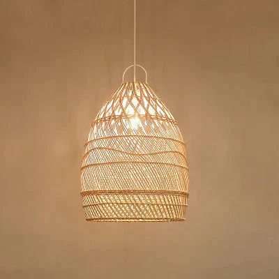 Modern Creative Simple Pastoral Study Led Living Room Rattan Chandelier Pendant