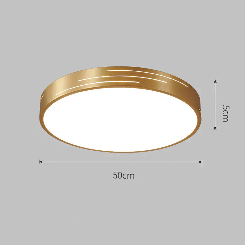 New All Copper Modern Simple Ceiling Lamp Ultra - Thin Bedroom Room Circular Study Balcony Lighting