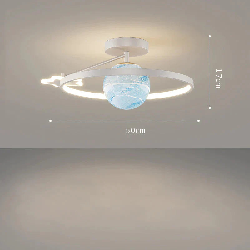 Light In The Bedroom Simple Modern Household Room Lamp Luxury Planet Ceiling A - White - 50Cm / Tri