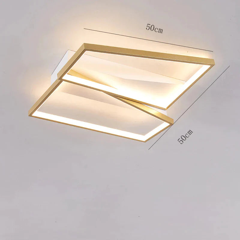 Living Room Ceiling Lamp Main Modern Simple Led Bedroom Glod / 2 Heads White Light