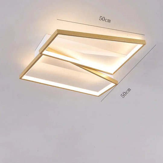 Living Room Ceiling Lamp Main Modern Simple Led Bedroom Glod / 2 Heads White Light