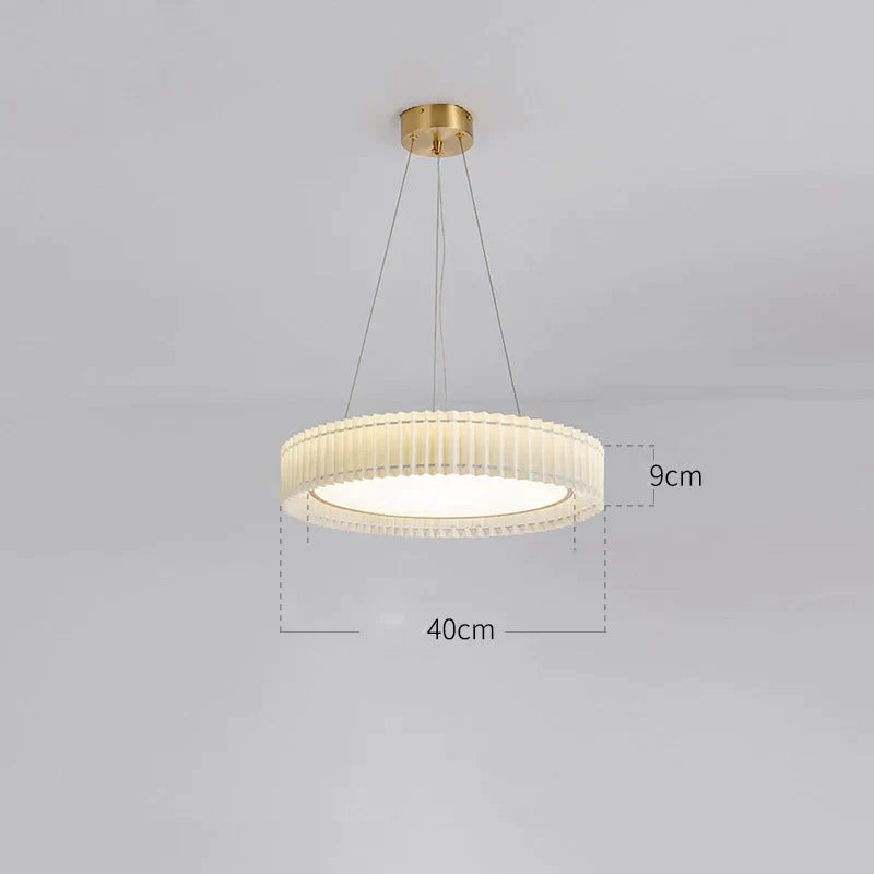 Simple Modern Bedroom Lamp Art Design Sense Circular Chandelier Copper / Dia40Cm Tri - Color Light