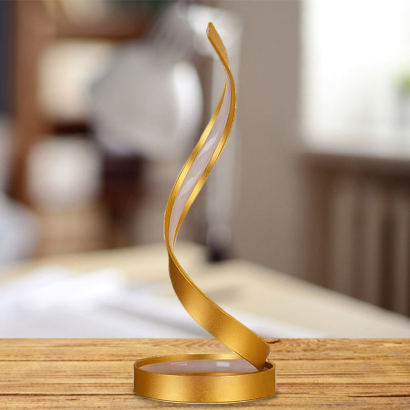 Giulia - Gold Metallic Led Spiral Ribbon Bedroom Night Table Light