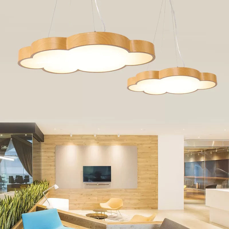 Alterf - Slim Kids Cloud Pendant Light Acrylic Hanging In Beige For Game Room