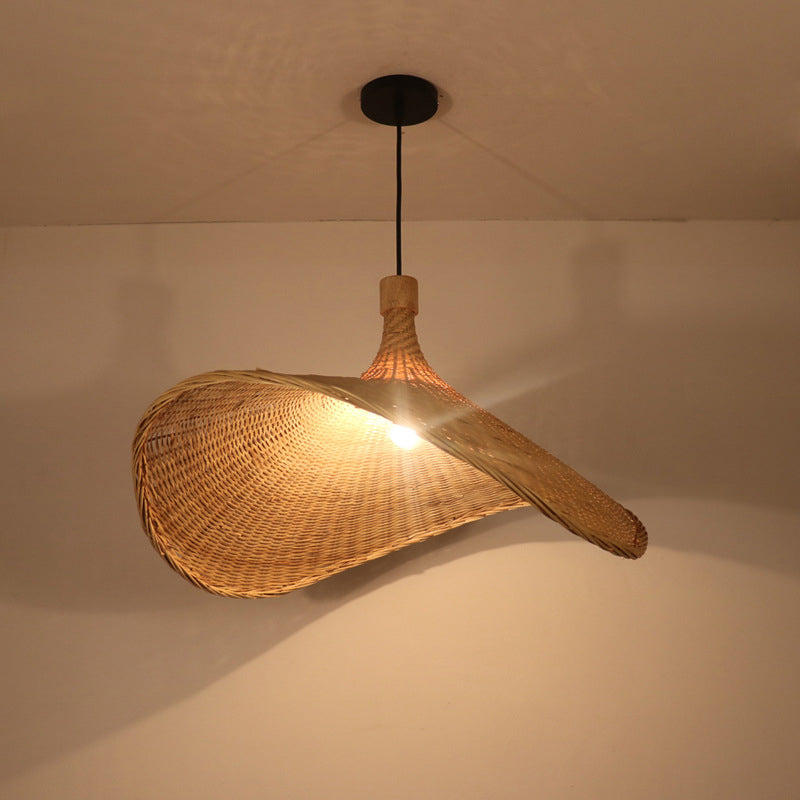 Alexa - Beige Straw Hat Rattan Down Lighting Warehouse 16/19.5/23.5 Width 1 Head Hanging Ceiling