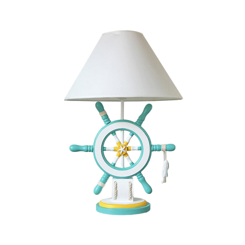 Elisa - Kids Rudder Resin Task Light Children Single Head Pink/Green Desk Lamp With Barrel White